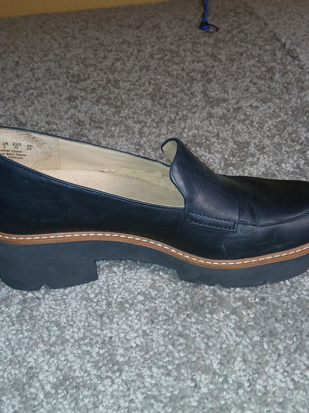 Naturalizer Women's Lug Sole Healed Loafers Shoes Size 8M Black Cabaret‎